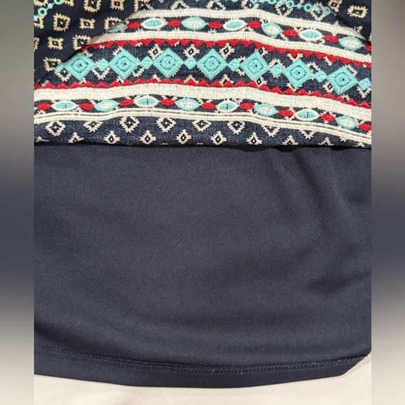 THML Dress Anthropologie Embroidered Sleeveless Dress Blue White Red Size Small - Picture 10 of 12